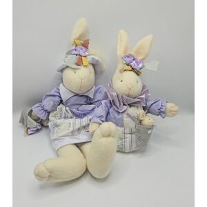 Vintage‎ Russ Berrie "Lavendette" Bunnies Judy Lynn Collection Lavender Rabbits